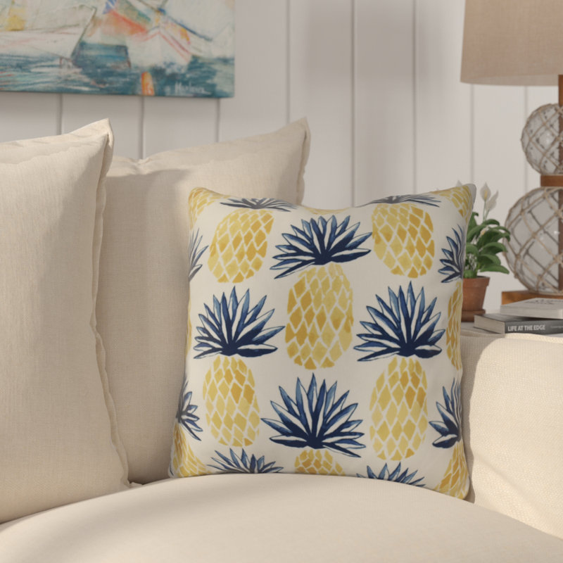 Bay Isle Home Costigan Pineapple Stripes Outdoor Throw Pillow & Reviews Wayfair